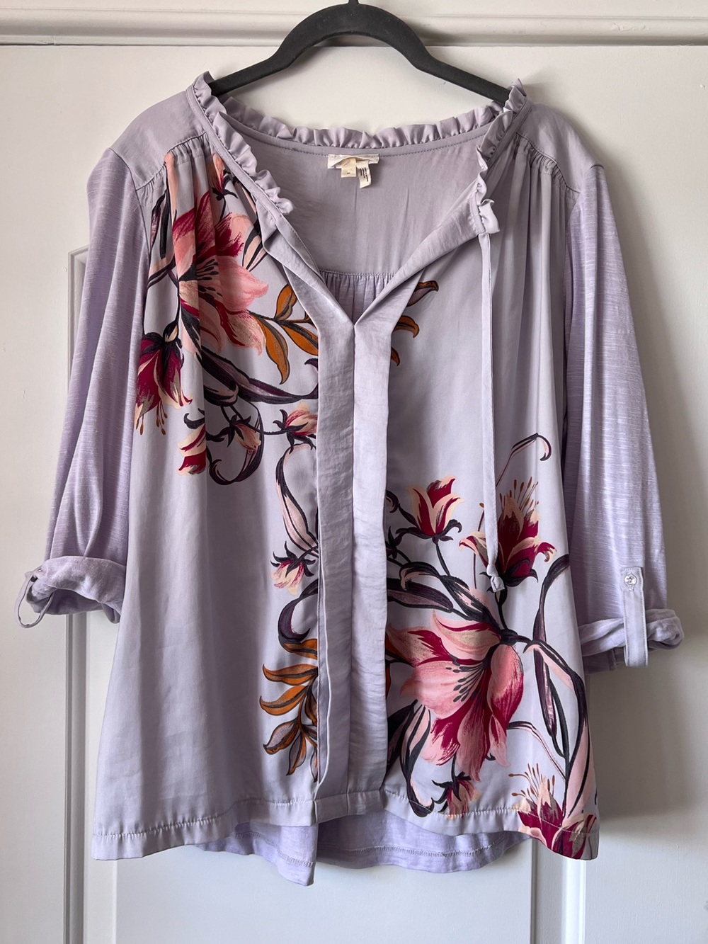 Anthropologie Meadow Rue Floral Lilac Top Blouse